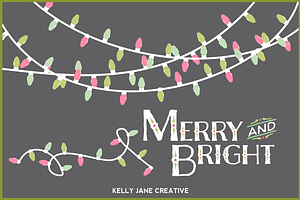 Pastel Christmas Lights- Vector