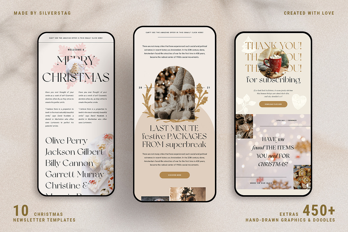 Christmas Newsletter Templates Pack, an Email Template by SilverStag Type Foundry (Photo 2 of 17)