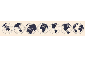 Globe, map, continents set, an Illustration by Foxys Graphic