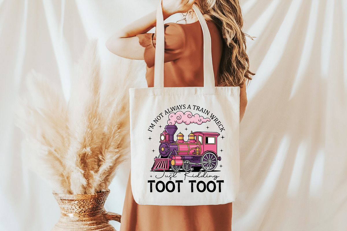 Funny Train Quote Sublimation Design, an Illustration by Libby Wishes (Photo 6 of 6)