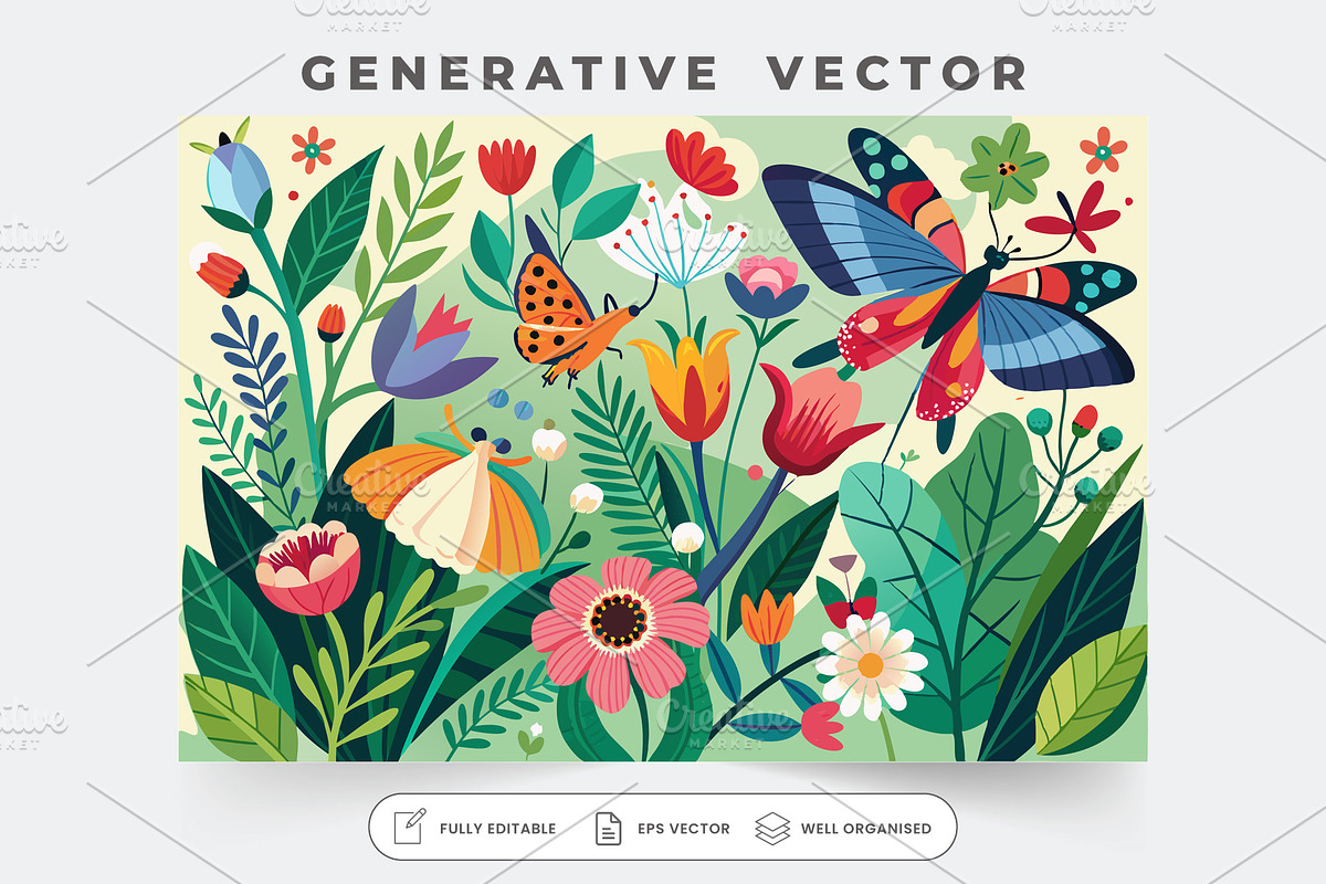 A variety of vibrant flowers and but, a Graphic by Iftikhar Alam