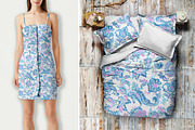 Blue & Pink Ethnic Paisley Pattern, a Pattern Graphic by Gullenda (Thumbnail 4 of 6)