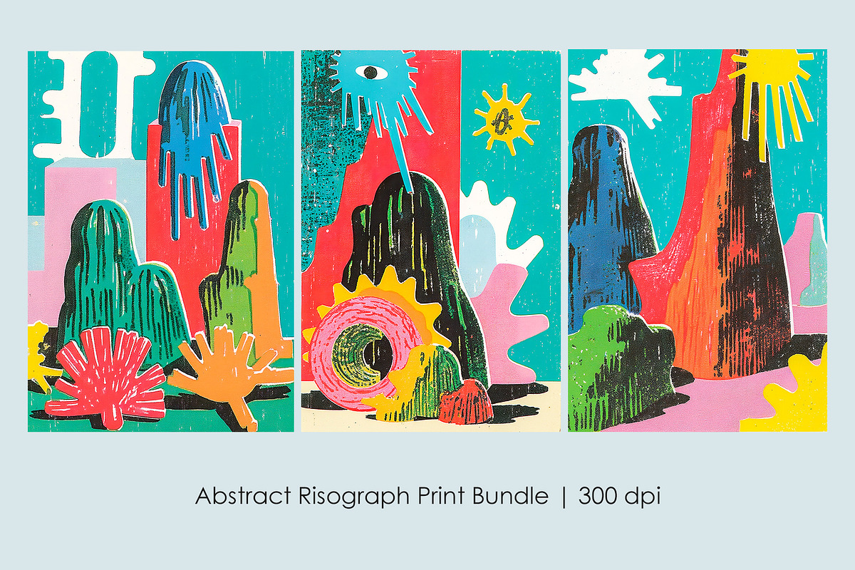 Abstract Risograph Print Bundle, a Decorative Illustration by StockVerse Creative (Photo 1 of 4)