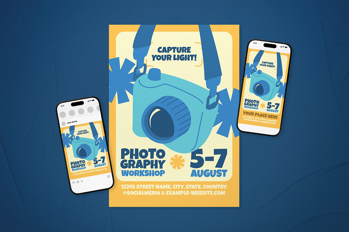 Photography Workshop Event Flyer Set, a Flyer Template by The Good Store (Photo 1 of 2)