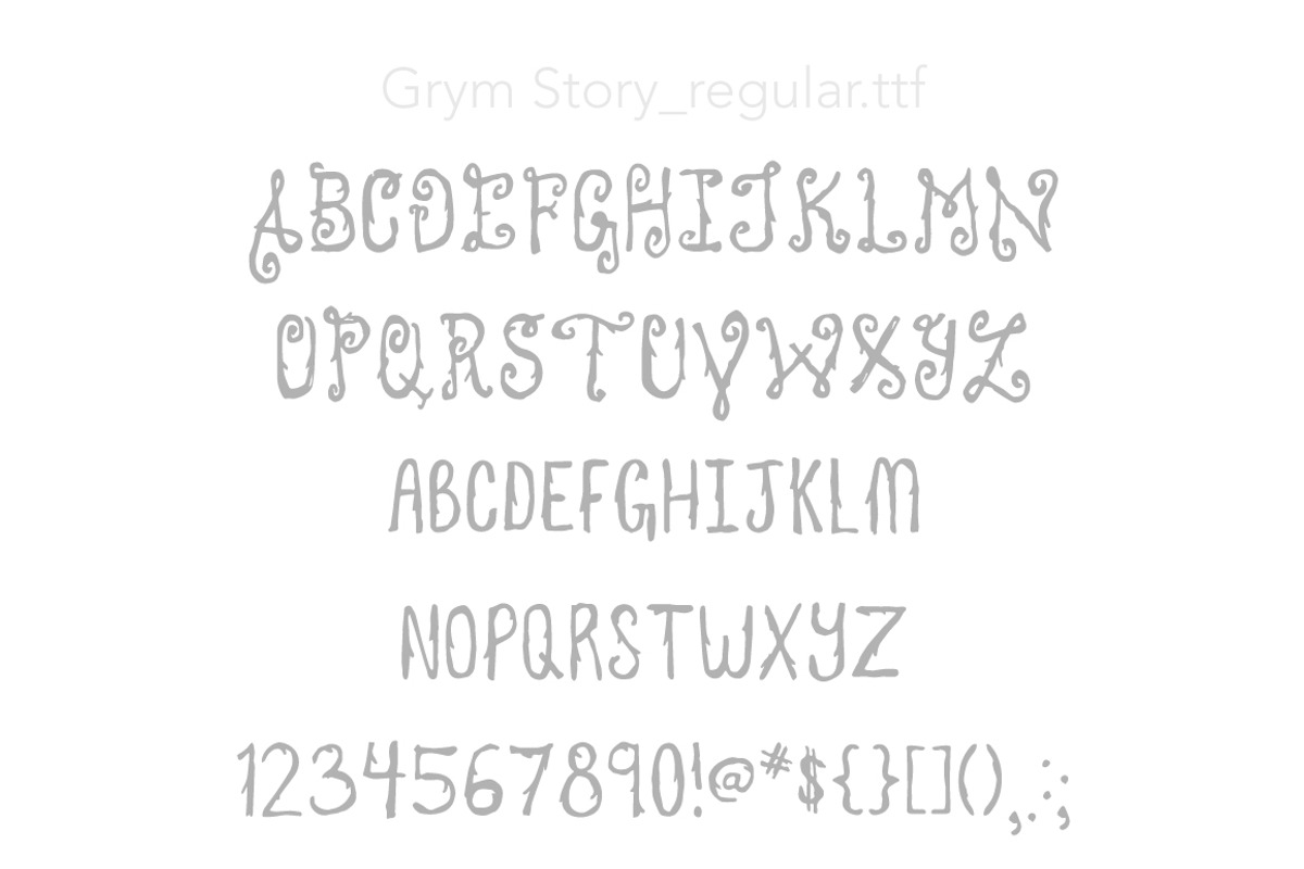 Grym Story Hand-Drawn, True Type. preview 3