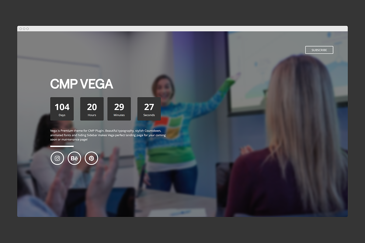 CMP Vega - Maintenance Landing Page, a WordPress Template by NiteoThemes (Photo 3 of 3)