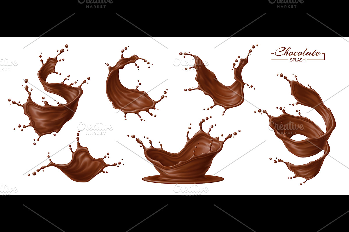 Chocolate splash or flow waves, a Food Illustration by Buch&Bee (Photo 3 of 3)