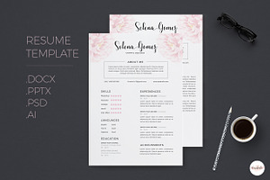 Elegant Floral Resume Template, a Resume Template by Emaholic Template