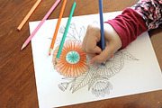 6 Folksy Florals Coloring Pages, an Illustration by On the Mark Designs (Thumbnail 3 of 4)