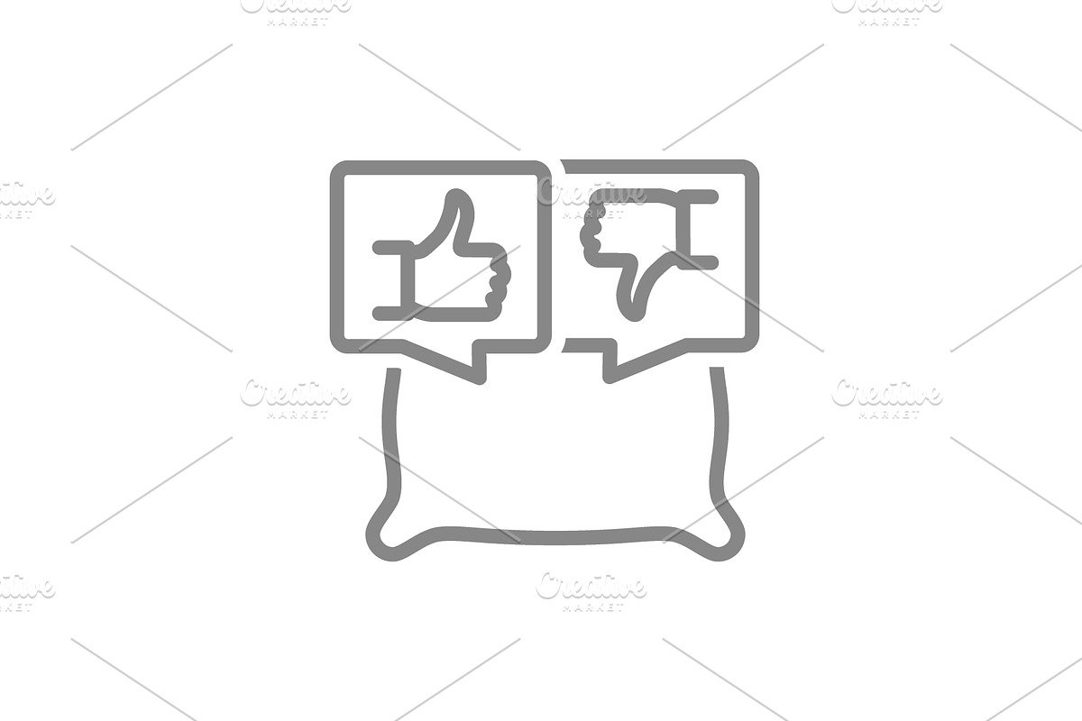 Pillow with like and dislike in, an Object Illustration by GraphiShop