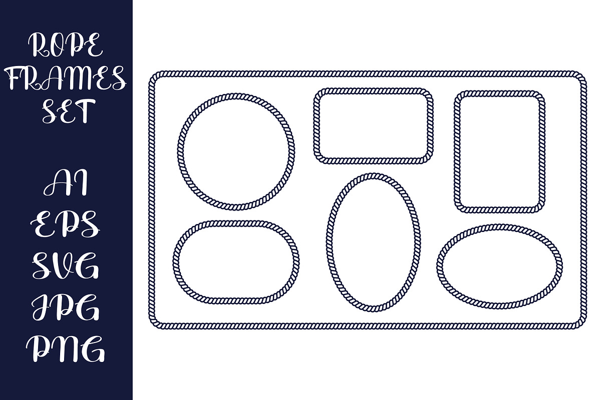 Set Of Rope Frames in Maritime Style, an Object Graphic by vikkishop