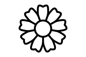 Flower icon, an Outline Icon by Sumberpangan
