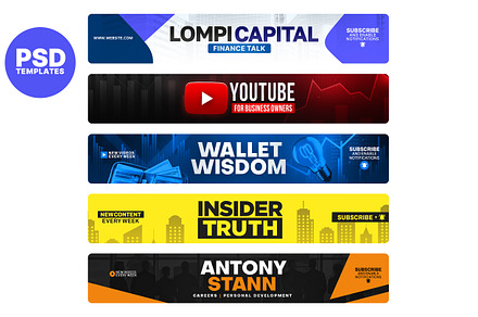 Business YouTube Banner Bundle Pack