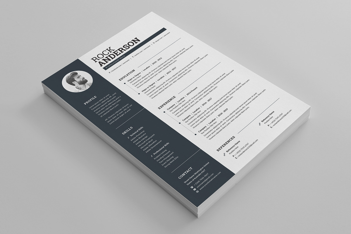 Modern Resume/CV Template, a Resume Template by Proper_media (Photo 3 of 5)