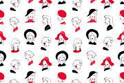 Stylish lady portrait set + pattern, a Person Illustration by Good Studio (Thumbnail 3 of 6)