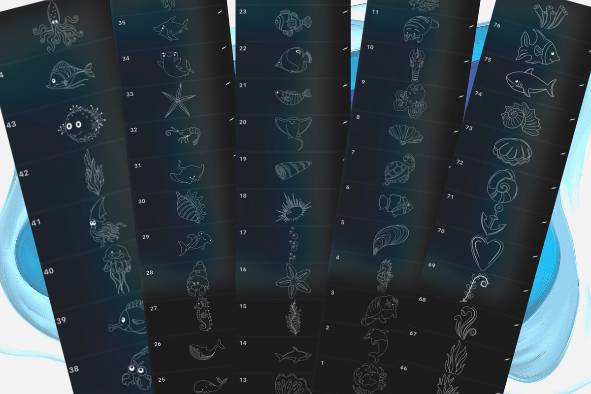Ocean Life Digital Stamps, a Graphic by Favorites_Art (Photo 5 of 17)