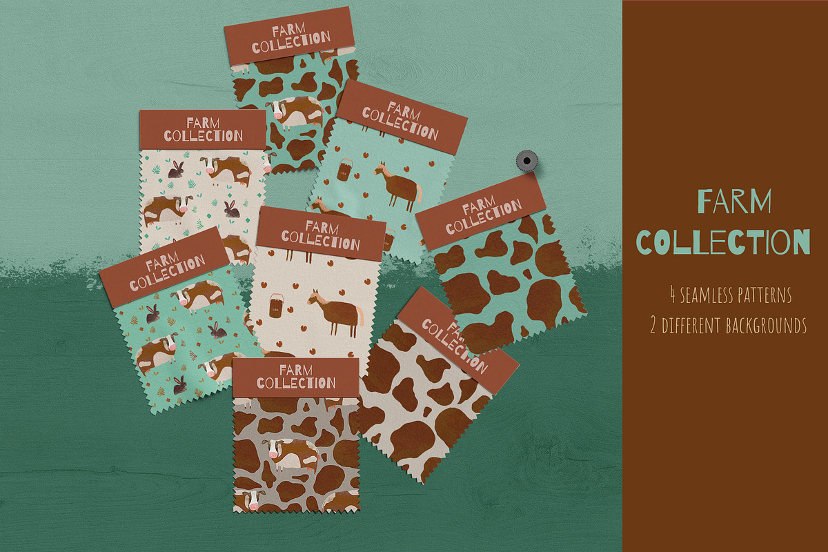 Animal Farm Watercolor Patterns, a Pattern Graphic by watercolor kamill (Photo 2 of 12)