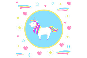 Mysterious Unicorn With Rainbow Mane