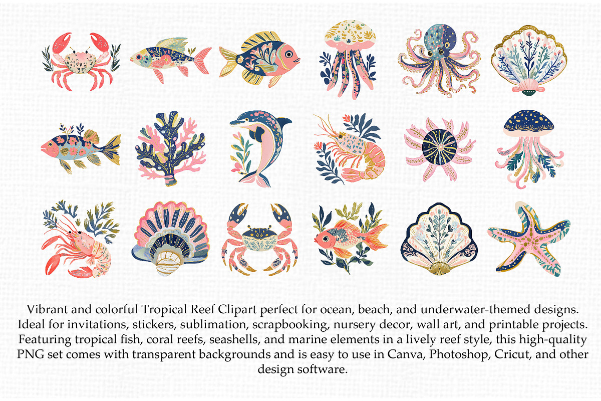 Tropical Reef Clipart, an Illustration by Libby Wishes (Photo 2 of 4)