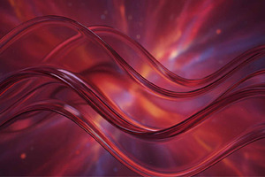 Fluid glass waves magenta background, an Abstract Photo by Pray Art Design Studio