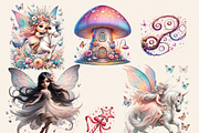 PINK FAIRY ENCHANTED FOREST CLIPART, a Person Illustration by Daring Digies (Thumbnail 3 of 9)