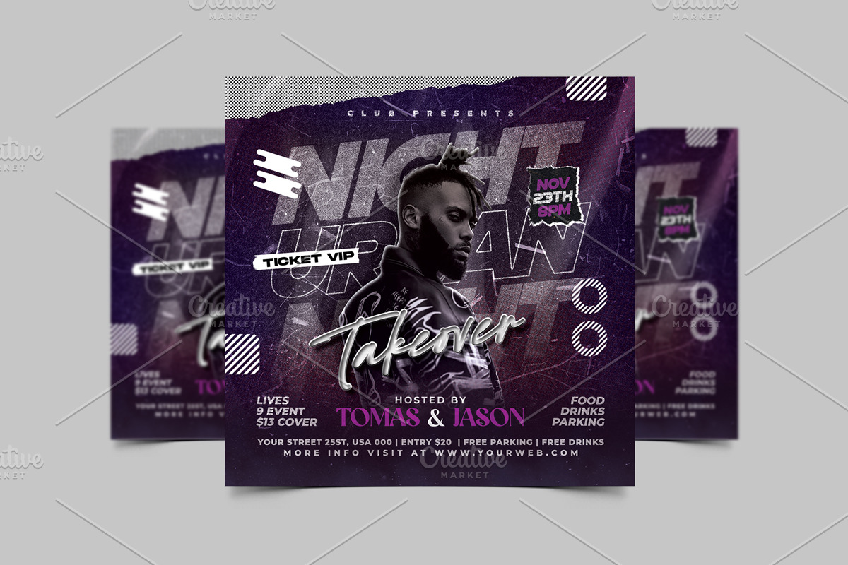 Urban Night Takeover Club Flyer, a Flyer Template by StarPixles11 (Photo 1 of 3)