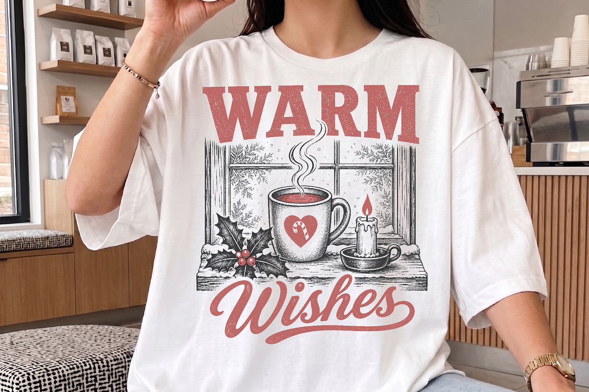 Vintage Warm Wishes Christmas Design, a Seasonal Illustration by Libby Wishes (Photo 3 of 4)