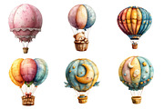 Hot Air Balloon Png, Pastel Balloons, an Illustration by CreationArt (Thumbnail 2 of 5)