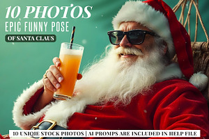 10 Funny Pose Santa Claus Photos, a Holiday Photo by PixelsDesign