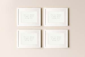 Set Of 4 Frames Mockup PSD