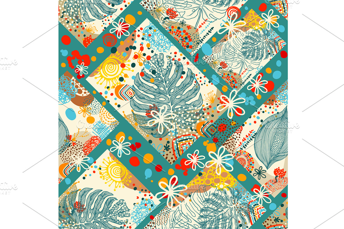 Seamless background with colorful, an Illustration by Nenahliadava Design