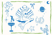 Coastal Cowgirl Western Hand Drawn, a Decorative Illustration by Honey Island Studio (Thumbnail 3 of 7)