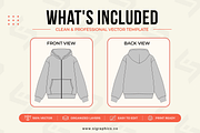 Oversized Zip Hoodie Vector Template, a Hoody Mockup by S.i. Graphics (Thumbnail 2 of 3)