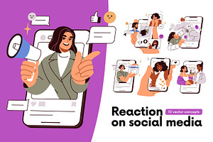 Social media, networks concepts set, a Technology Illustration by Good Studio