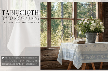 Tablecloth Mockups via Smart Objects, a Product Mockup by mock-ups