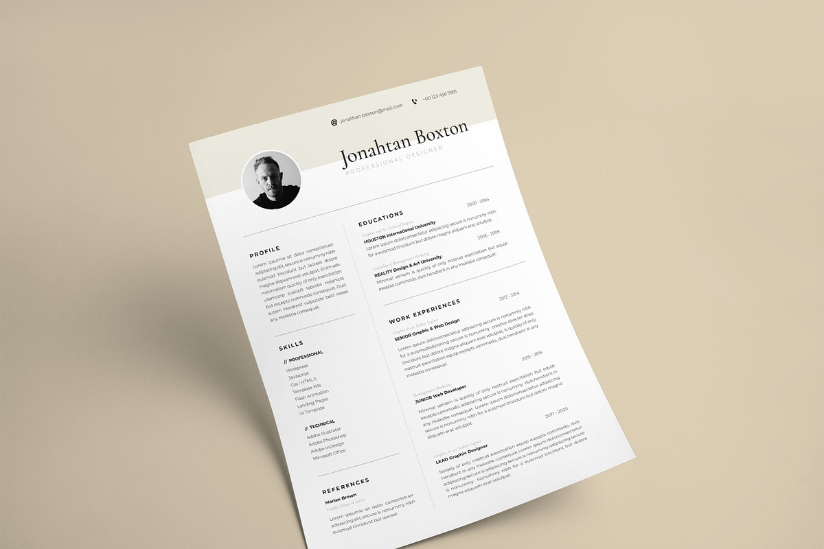 Resume / CV Template, a Resume Template by UX-group (Photo 3 of 6)