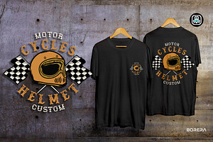 T-shirt design custom helmet black