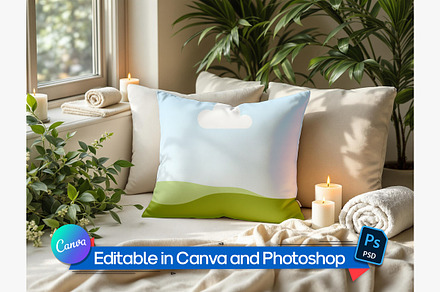 Relaxation Corner Pillow Mockup, an Advertising Mockup by Rami's Mockups