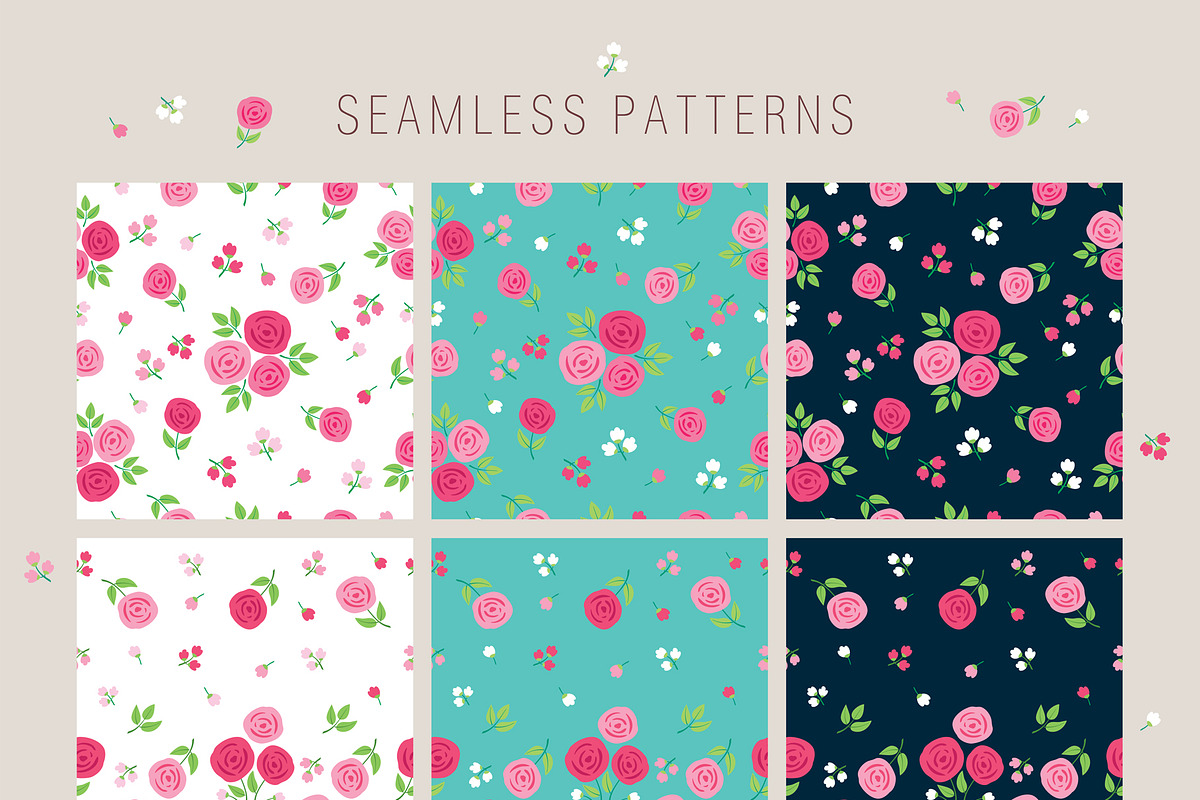 Summer flowers, a Decorative Illustration by Tkoko vectors & patterns (Photo 5 of 5)