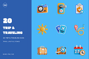 3D Trip & Traveling Icon, an Object 3D Model by SLAB! Design (Thumbnail 1 of 4)