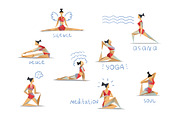 Yoga poses, a Healthcare Illustration by lemonoff (Thumbnail 2 of 3)
