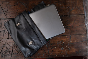 Leather business briefcase on the, a Business Photo by Stockphoto by vzwer