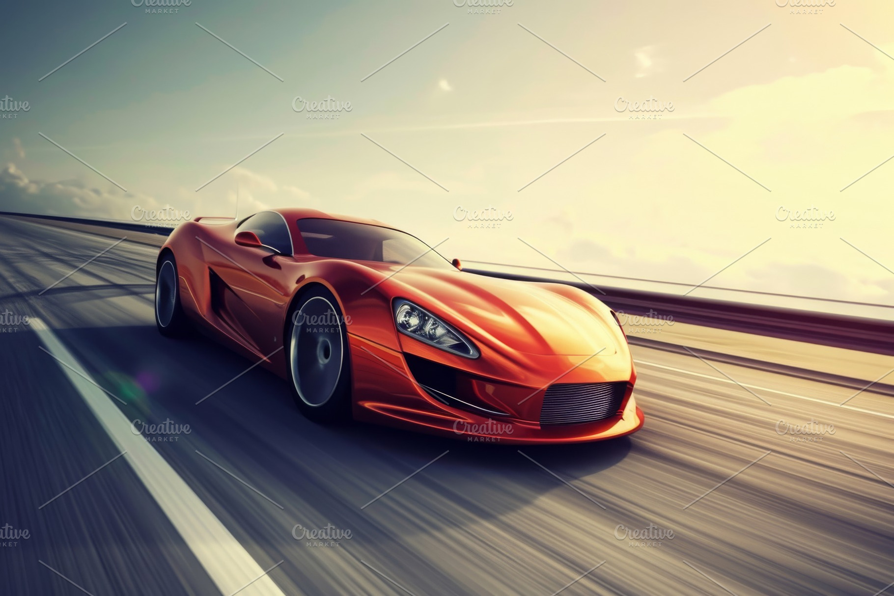 An orange sports car speeds down a b, a Photo by Iftikhar Alam