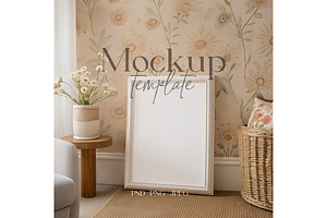 Floral Nursery Wall Frame Mockup, a Product Mockup by MockupWizard