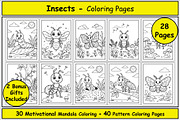 Insects Coloring Pages, an Animal Illustration by Lamia Emad (Thumbnail 1 of 5)
