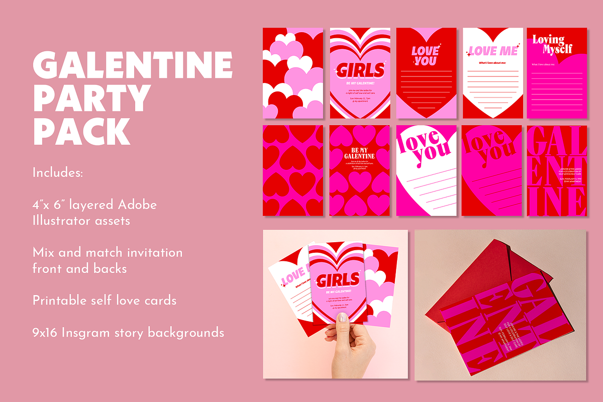 GALENTINE PARTY PACK, a Card Template by GV DESIGN (Photo 1 of 3)