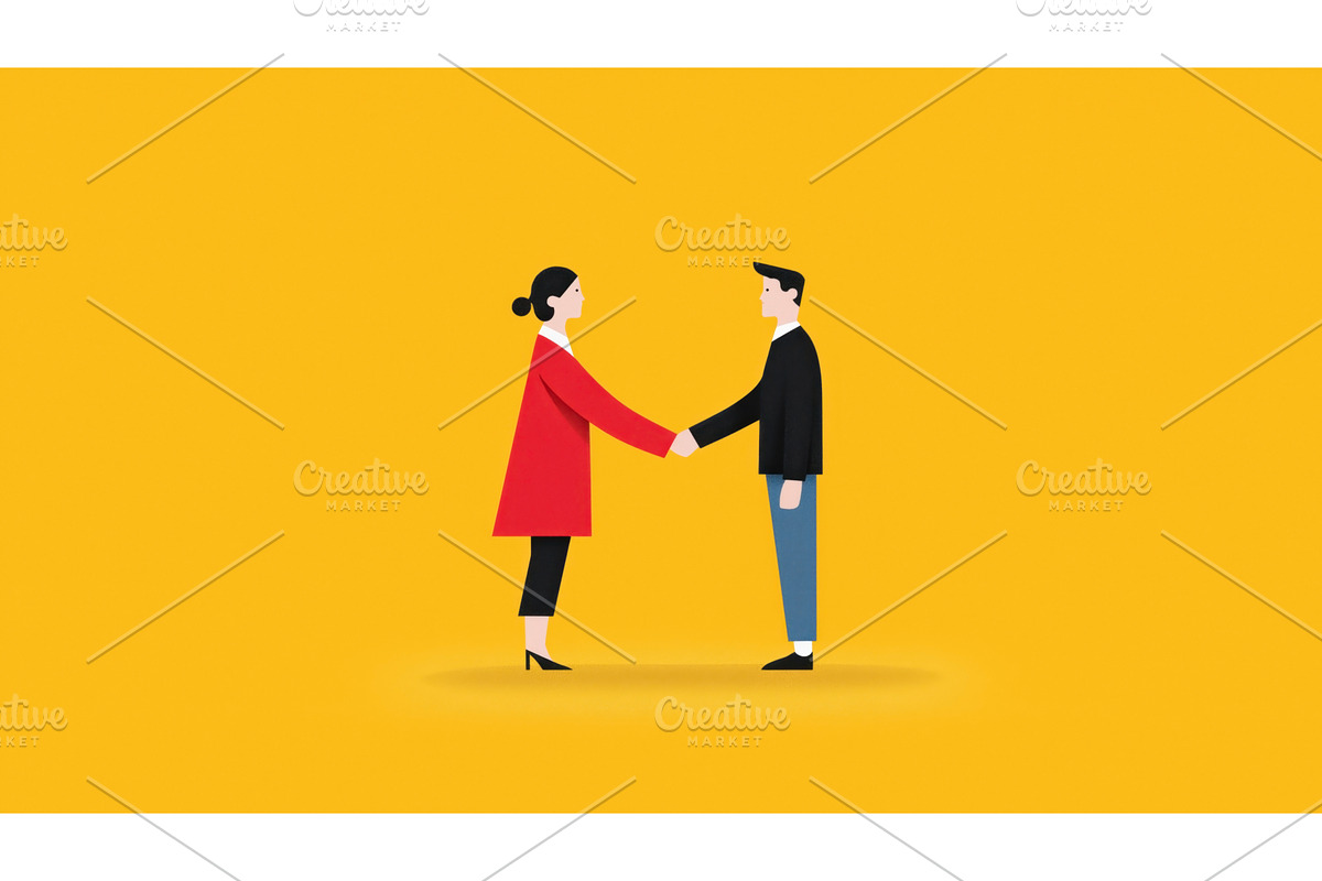 Minimalist illustration of a man and, a Person Illustration by Sergey Kotenev