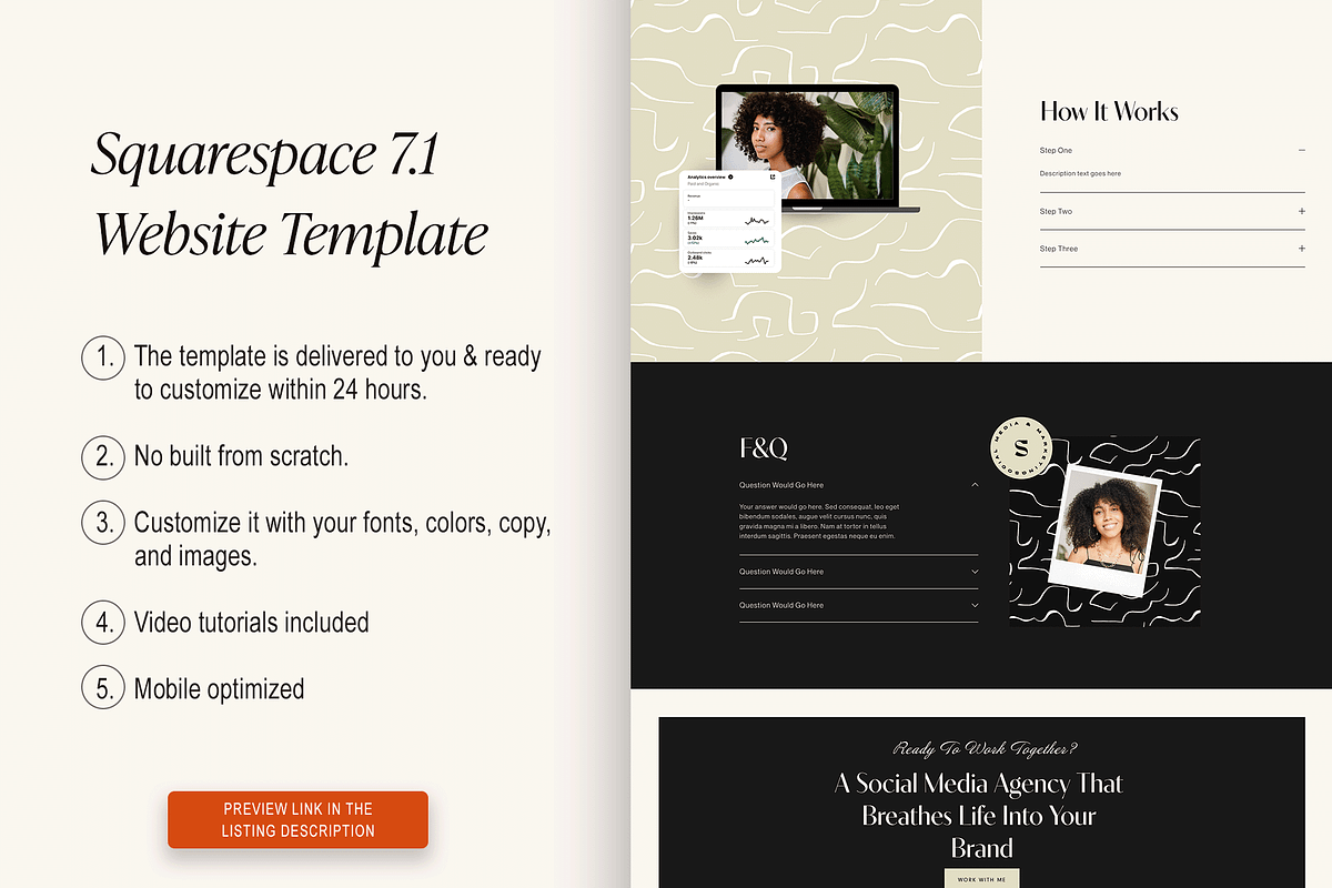 Squarespace 7.1 Template: Social, a Websites & App Template by Kseniia_Design (Photo 5 of 10)
