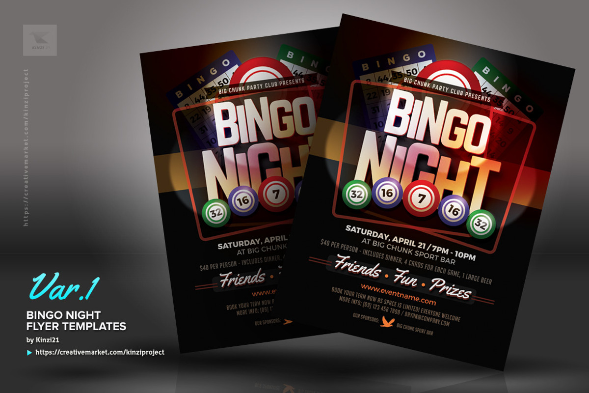 Bingo Night Flyer Templates, a Flyer Template by kinzi21 (Photo 2 of 4)