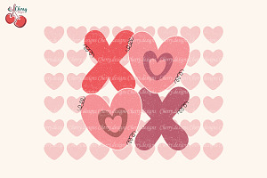 XOXO Hug And Kisses Valentines PNG